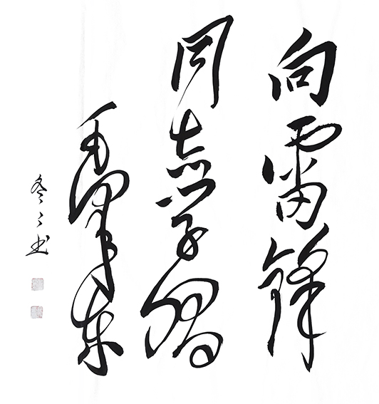 杨冬冬作品7 毛体行草《向雷锋同志学习》70X70cm